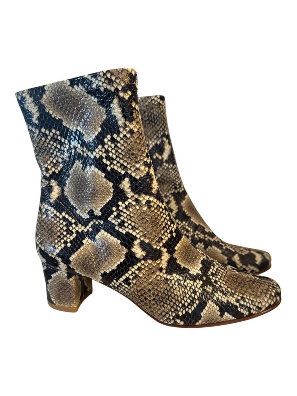 By Far Sofia Snake-Effect Leather Ankle Boots SZ 6 (36)